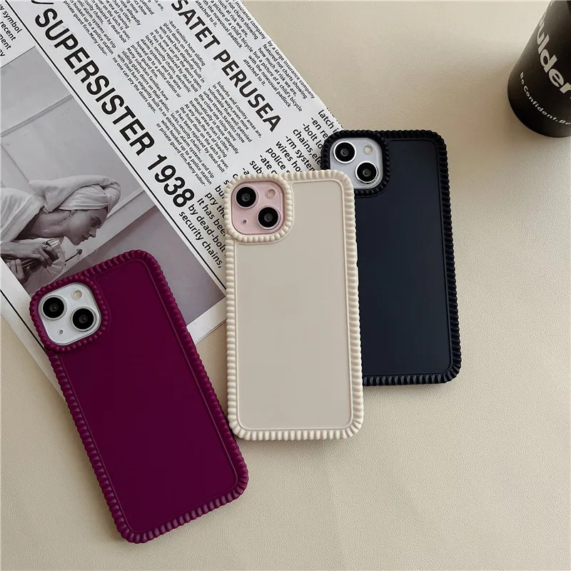 

Ottwn Weaving Stripes Candy Color Phone Case For iPhone 11 12 13 14 Pro Max 14 Plus Soft TPU Back Cover