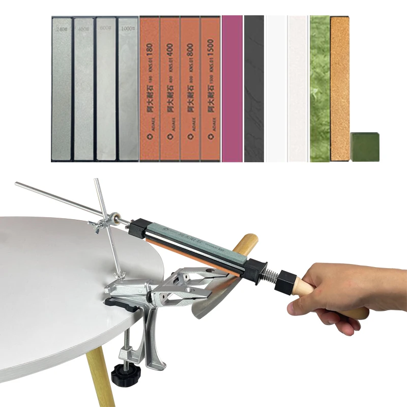 

[ 2024] New Knife Sharpener Sharpeing Stone Knife Tools Whetstone Diamond Grind Grinding Fixed Angle Sharpener and Accessories