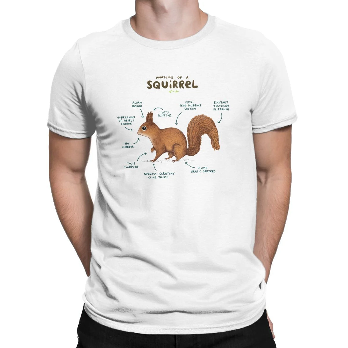 

Men's T-Shirts Anatomy Of A Squirrel Creative Cotton Tees Short Sleeve Gaming Gamer T Shirt Round Collar Clothing Graphic