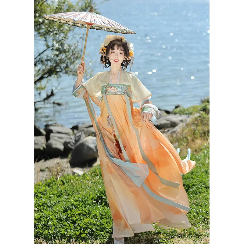 Оригинальная женская новая юбка Hanfu с вышивкой Тан повседневная половиной