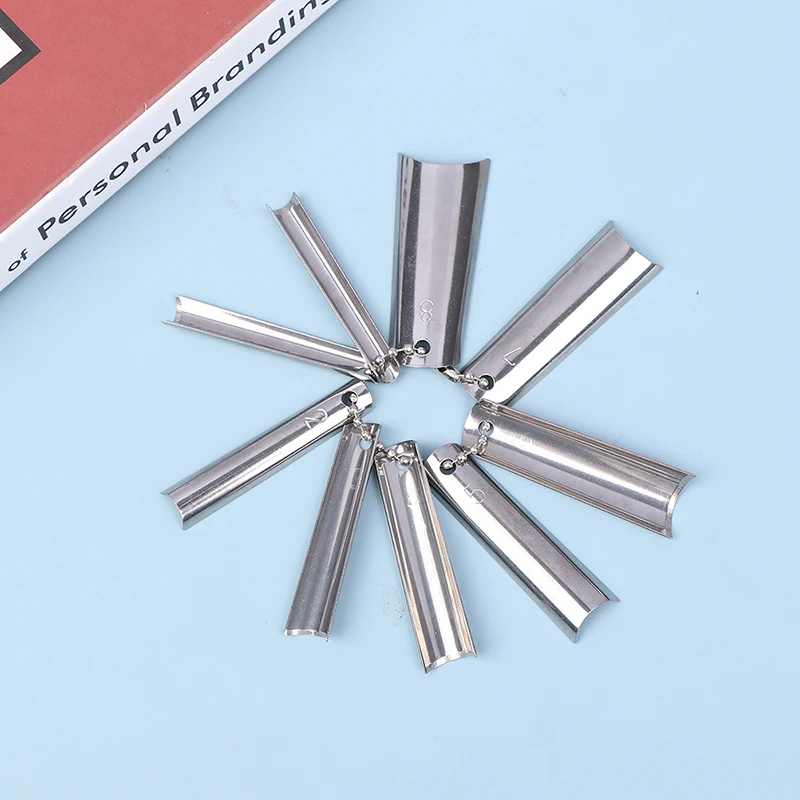 

Портативные французские наконечники, улыбка, трафареты, акриловые основные инструменты, 9 размеров, резак, кромка, шаблон, нержавеющая сталь