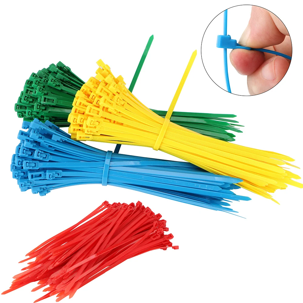 

Съемные кабельные стяжки, нейлоновые застежки-молнии, стяжки, петли, обмотки, стяжки, аксессуары для проводки, многоразовые 100 шт./компл. 200 мм