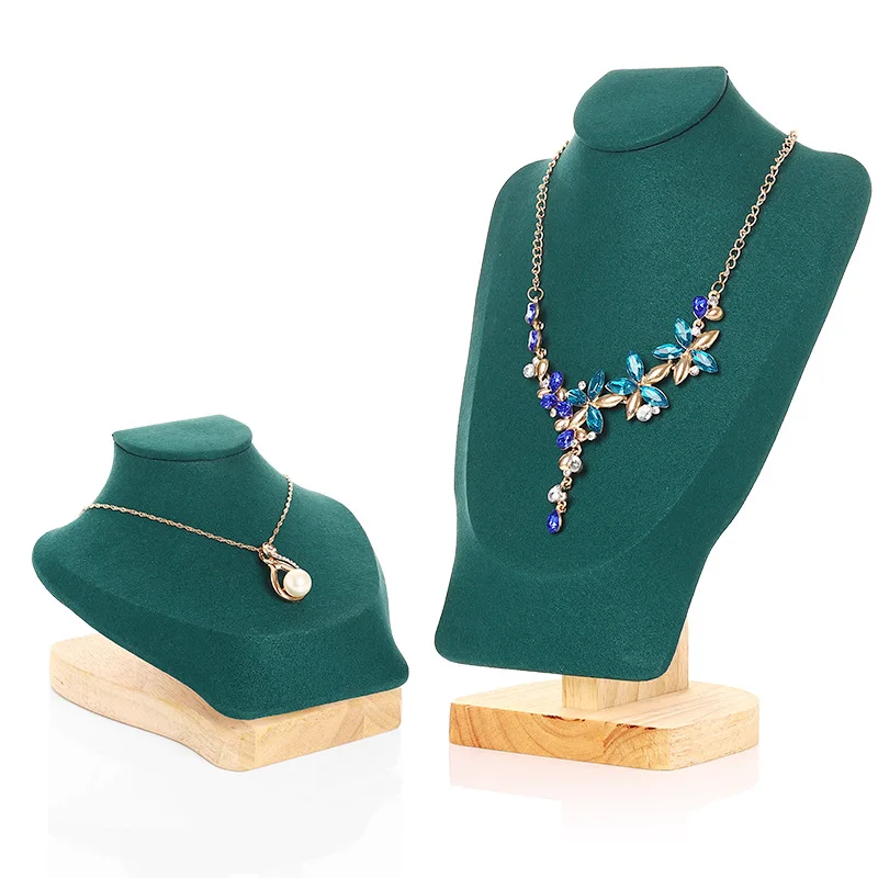 Wood Necklace Display Stand Jewelry Showcase Display Bust Chain/Pendant Holder