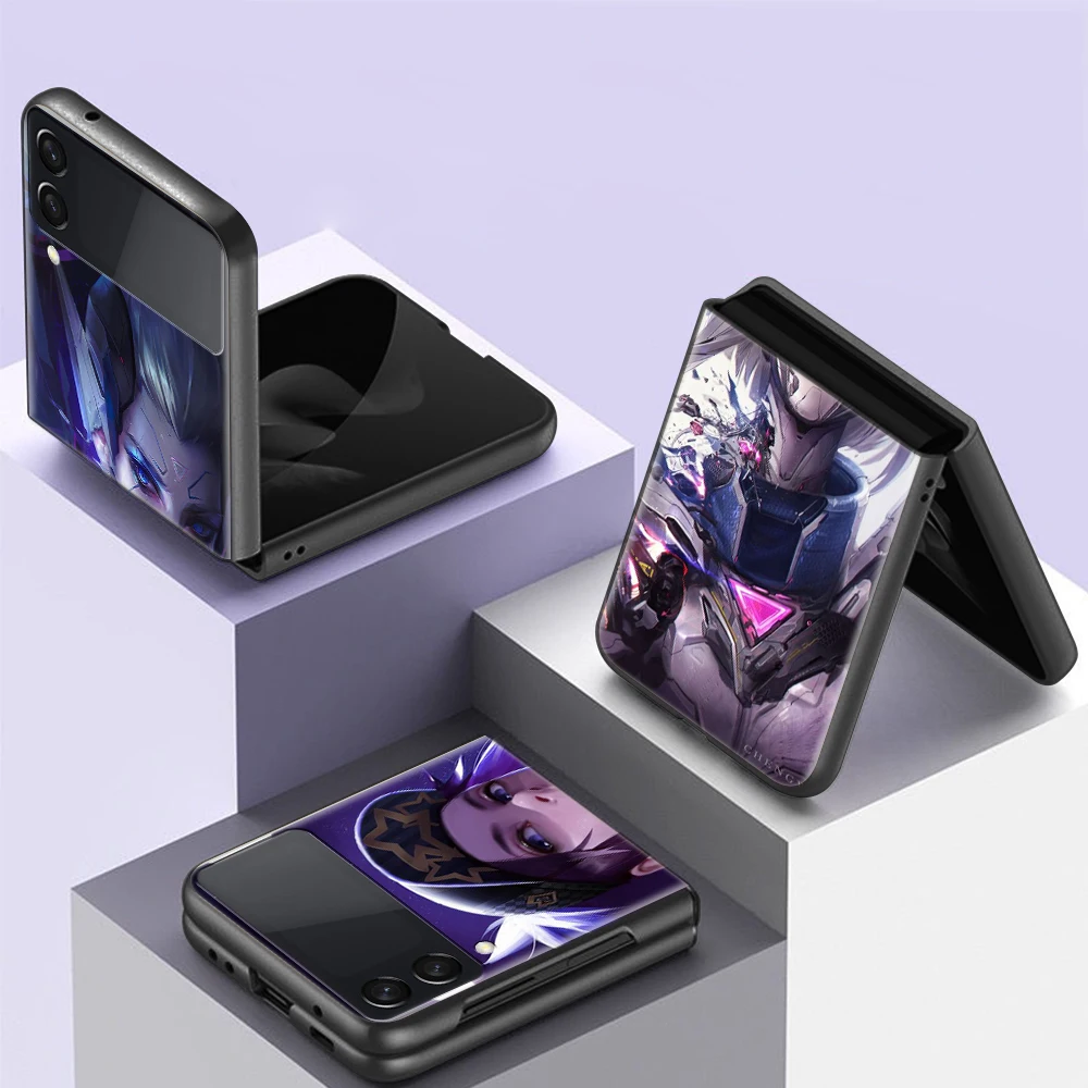 Лига Hero Games Akali для Samsung Galaxy Z Flip 4 3 5G чехол телефона черный Жесткий Чехол ZFlip