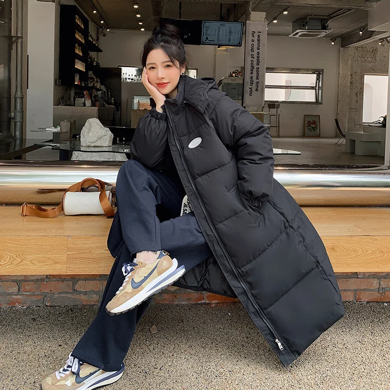 Women Long Hooded Cotton Coat Winter Warmth Korean Fashion Plus Size Loose Women Thick Coat Padded Clothes Winter Clothes Women