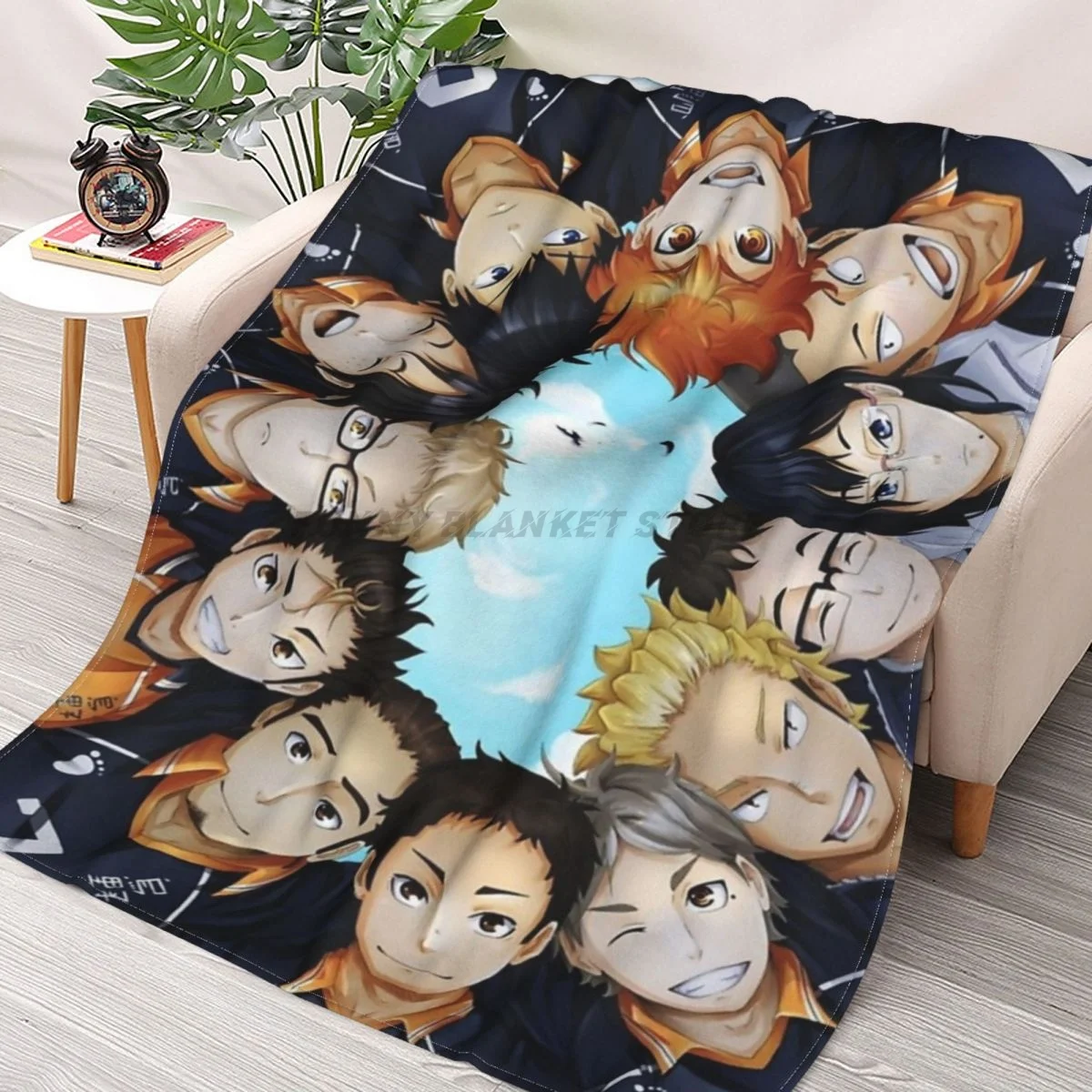 

Karasuno Team - Haikyuu Throws Blankets Collage Flannel Ultra-Soft Warm picnic blanket bedspread on the bed