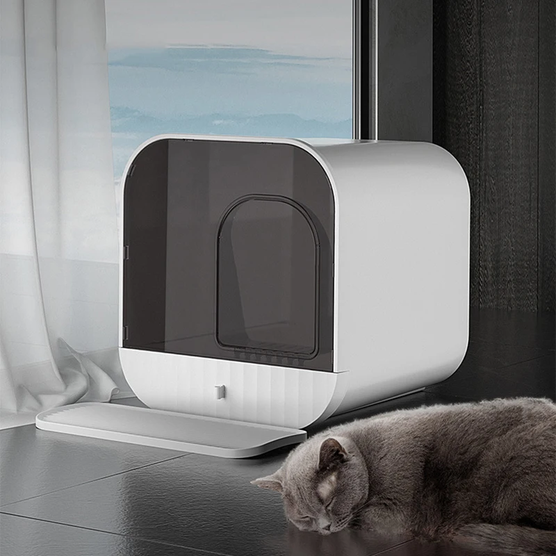 Продажа Контейнер для кошачьего туалета, роскошный дизайн, закрытый, защита от брызг, Большая вместительная темная дверь, для кошачьего туалета Продажа Контейнер для кошачьего туалета, роскошный дизайн, закрытый, защита от брызг, Большая вместительная темная дверь, для кошачьего туалета