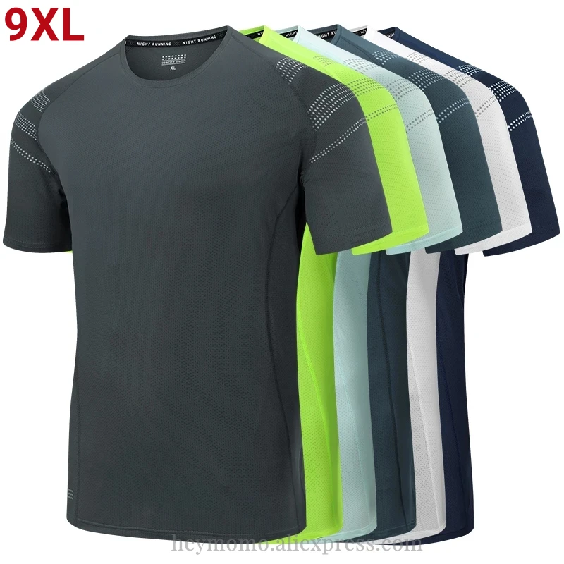 

Мужская одежда больших размеров быстросохнущая футболка размера плюс размер 9xl Мужская Летняя Повседневная Черная футболка с коротким рук...