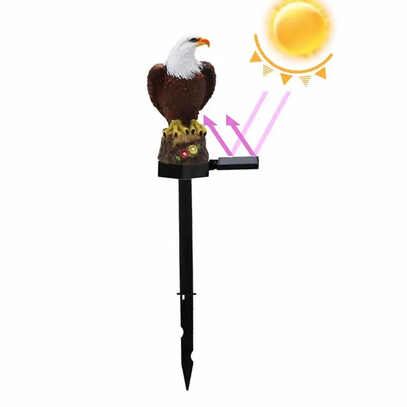 

Solar Eagle Ground Plug Lawn Lamp Ornament Eagle Figurine Garden Light Glowing Eagle Statue Decorating Outdoor Courtyard Light