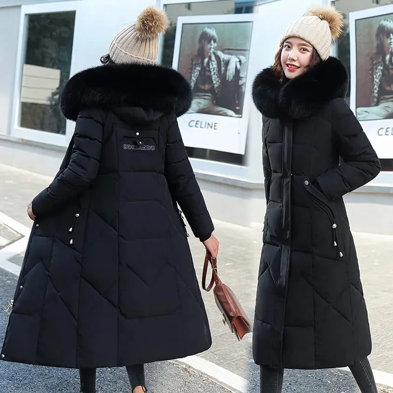 2022 New Snow Wear Coat Parkas Winter Jacket Women Hooded Fur Collar Parka Thick Warm Female Jackets Student Coats Wamen Clothes