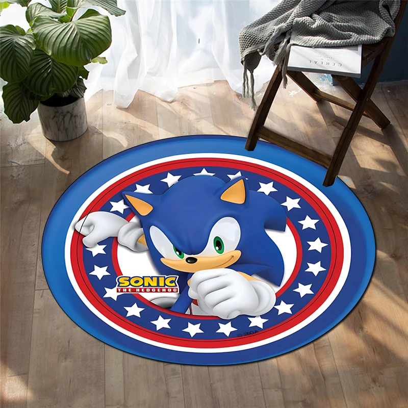 

3D cartoon sonic round carpet floor mat living room carpet room decoration gifts washroom floor mat area rug kitchen mat