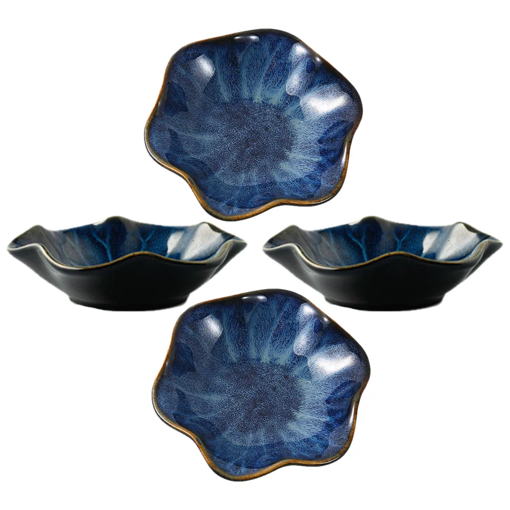

4 Pcs Soy Sauce Dish Appetizers Tasting Dishes Mini Bowls Condiments Ceramics Dipping