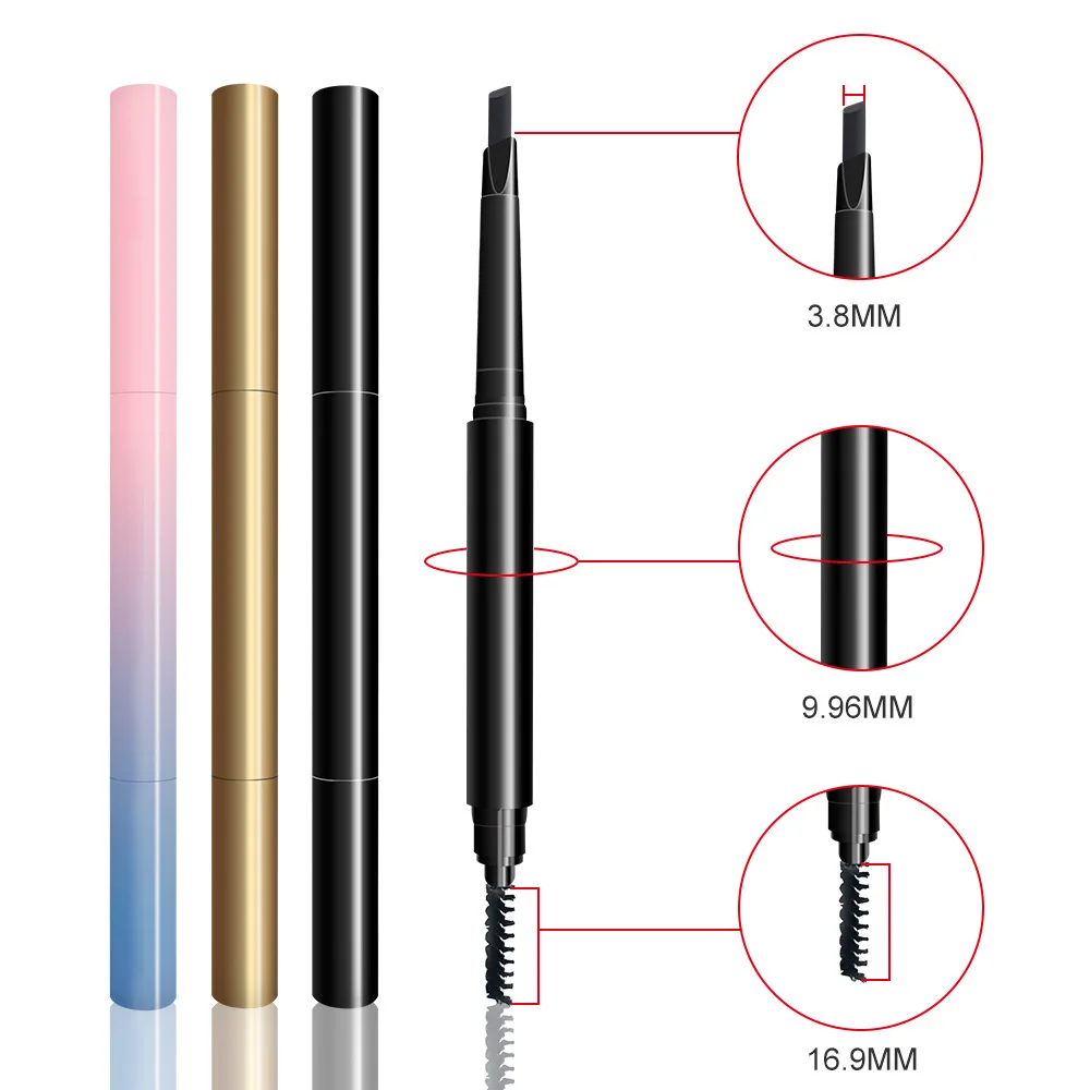 Двухсторонний треугольный карандаш для бровей водостойкий стойкий веганский