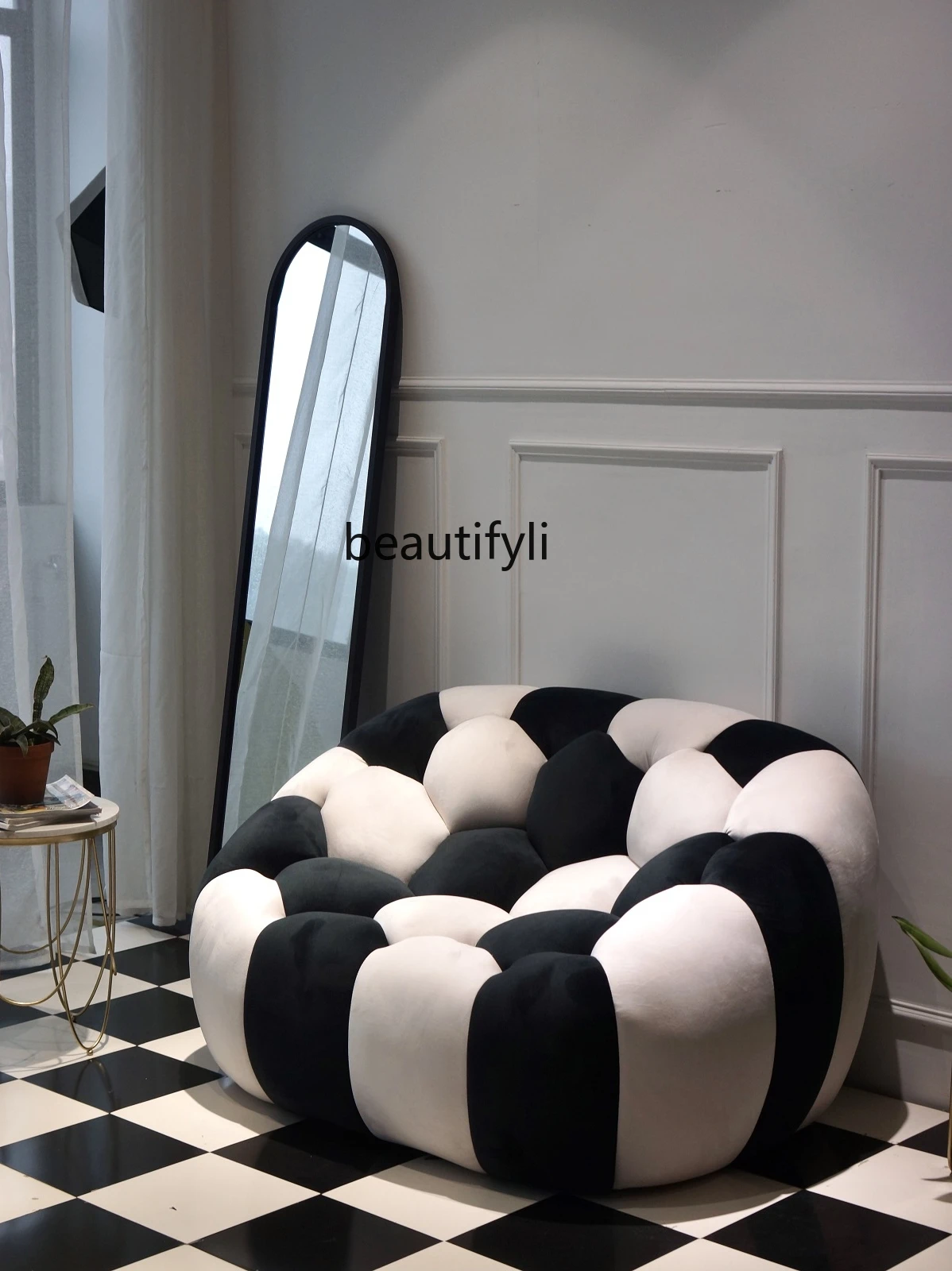 

zqSmall Apartment Home Lazy Sofa Tatami Simple Nordic Living Room Internet Celebrity Light Luxury Modern Leisure Chair