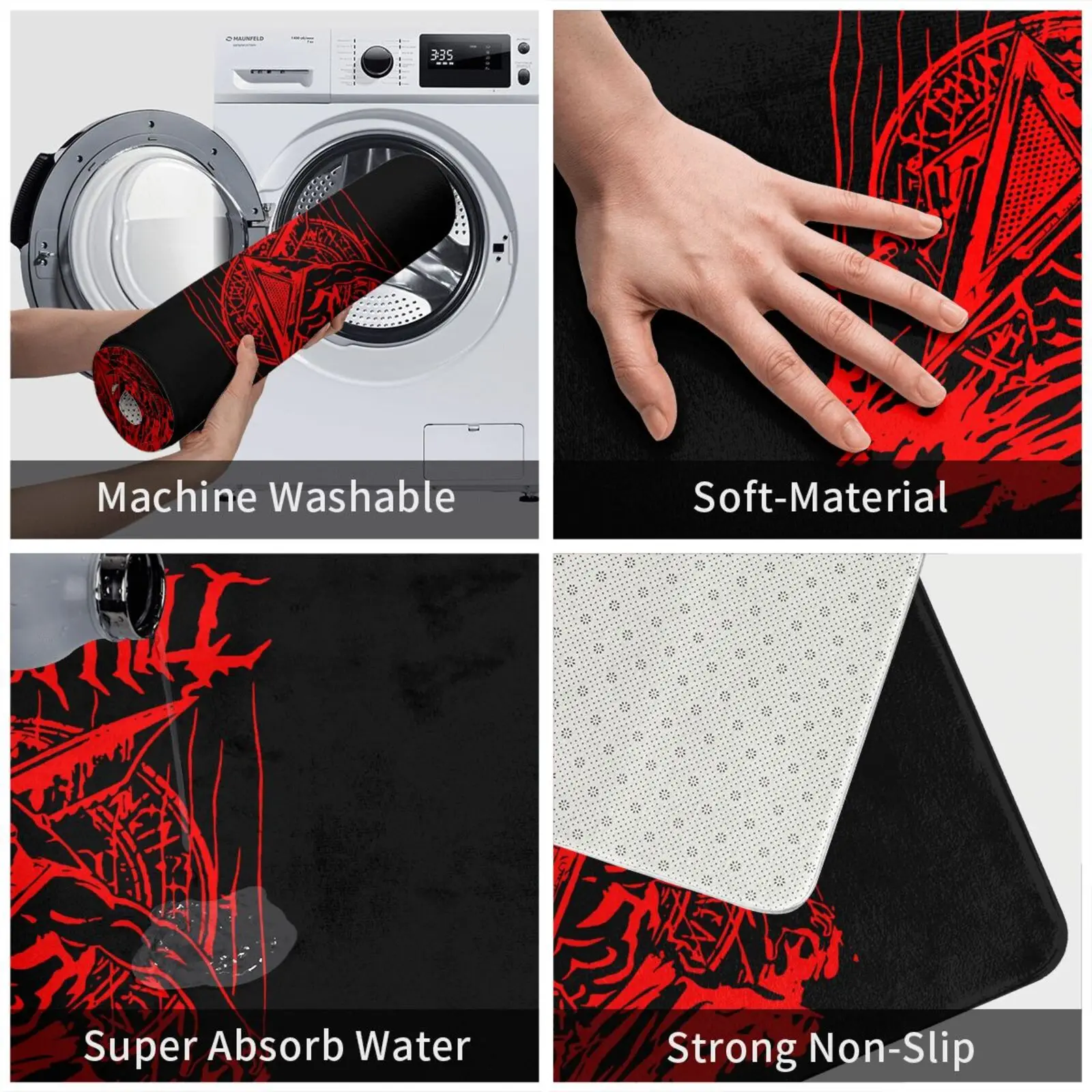 Тихая красная вещь голова пирамиды коврик из фильма ужасов ковер для туалета