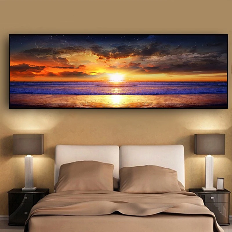 Sunsets пляжная Картина на холсте большой пейзаж холст плакат Современная гостиная