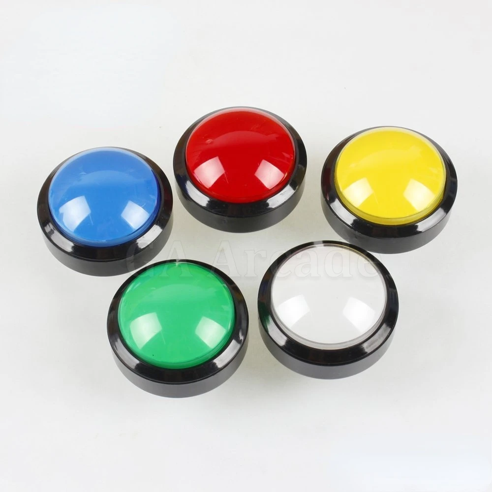 

60mm Dome Shaped LED Illuminated Push Buttons For Arcade Coin Machine Operated Games