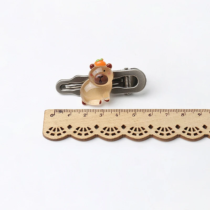 Мультяшная капибара прозрачная заколка для волос женские боковые заколки