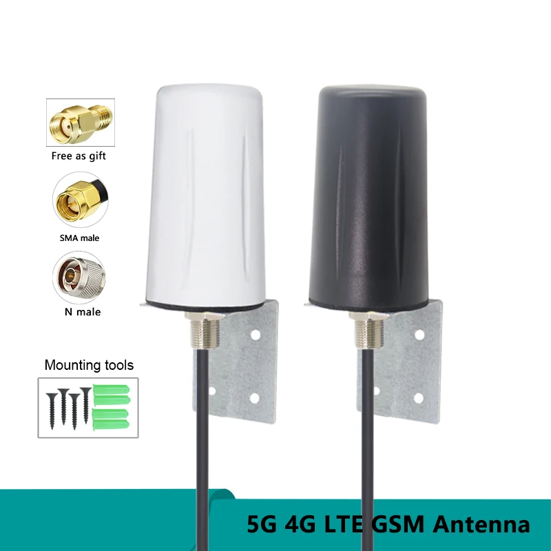 Booste-antena impermeable para exteriores e interiores, dispositivo de señal 5G, 4G, LTE, WIFI, Omni GSM de alta ganancia, 15dbi, IP67, Cable de cobre de baja pérdida de 3m