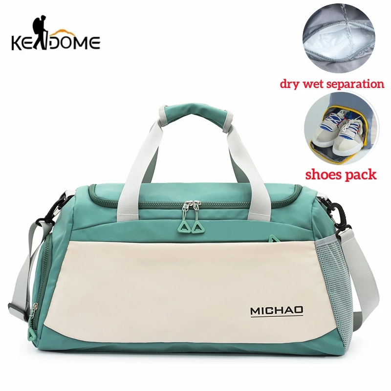 35L Large Capacity Gym Bag Women Fitness Handbag Portable Travel Pack Luggage Bags Sports Shoes Shoulder Crossbody Bag X14D