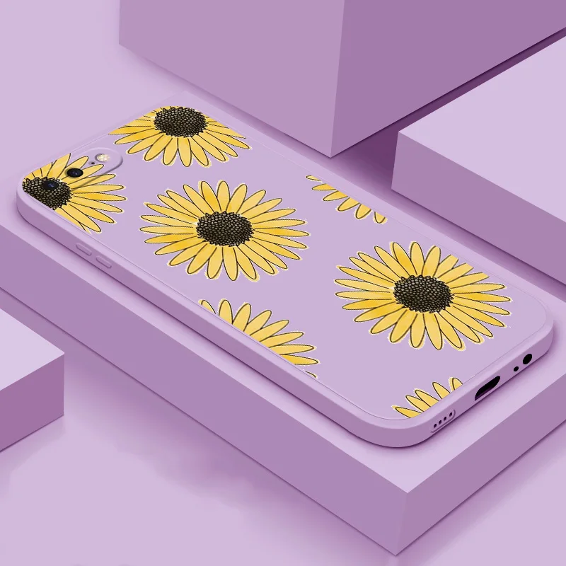 

For iPhone 7 8 7 Plus 8 Plus case Soft TPU silicone protection phone Sheel flower color back cover phone case