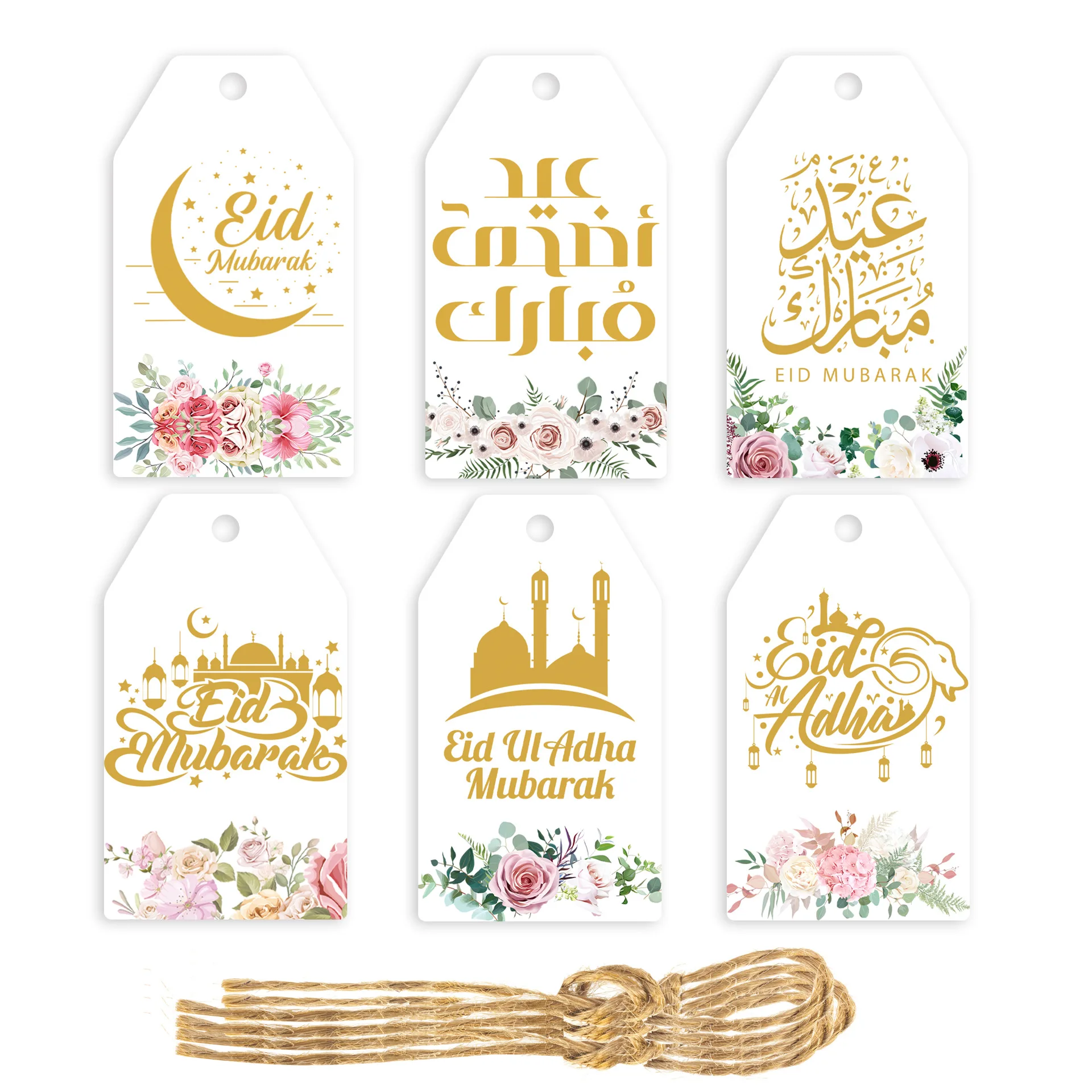 Labels With String For Present Wrap Hang Decor Ramadan Party Decoration Supplies