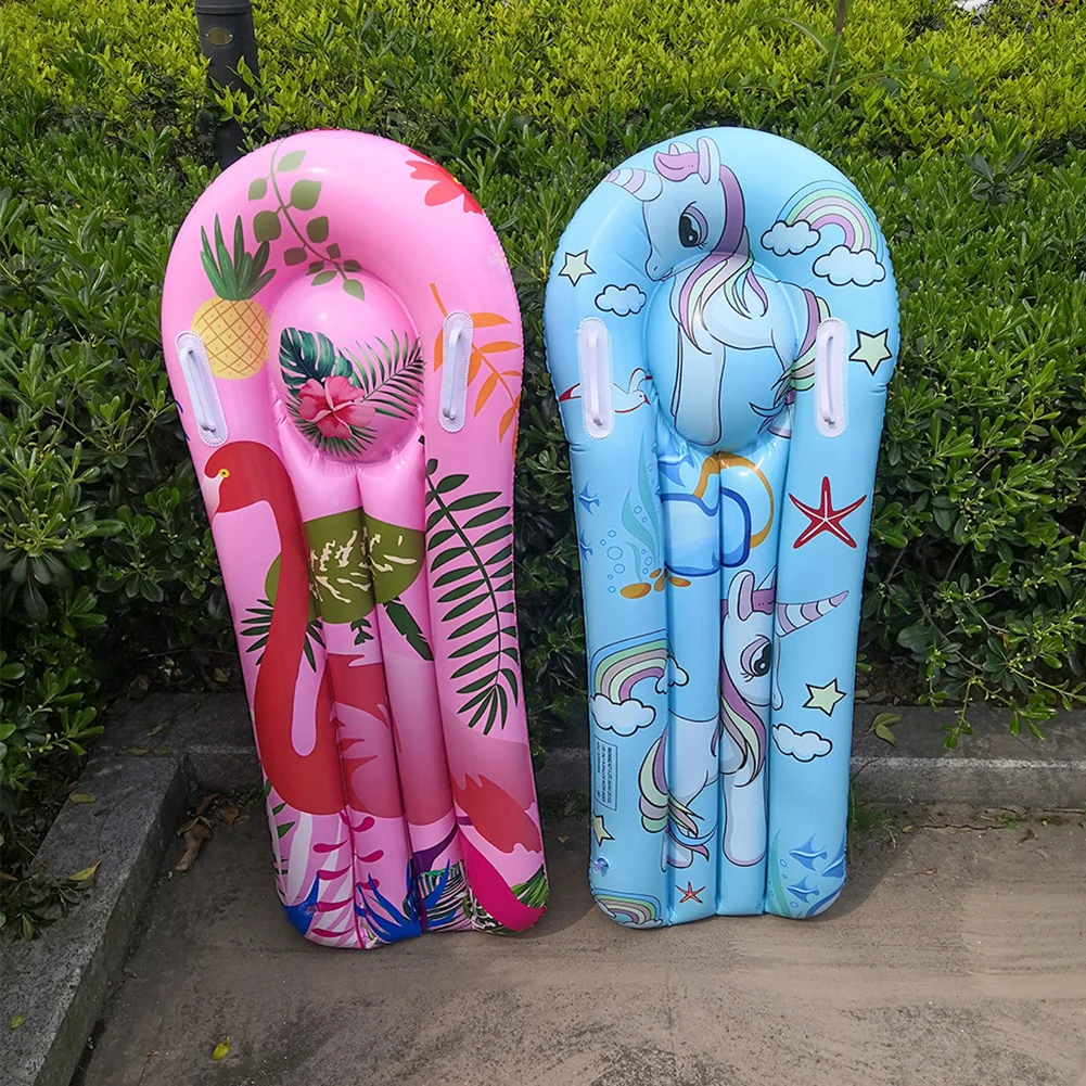 

Kids Foldable Float Lounger with Cartoon Pattern and Pillow Design for Pool Sea