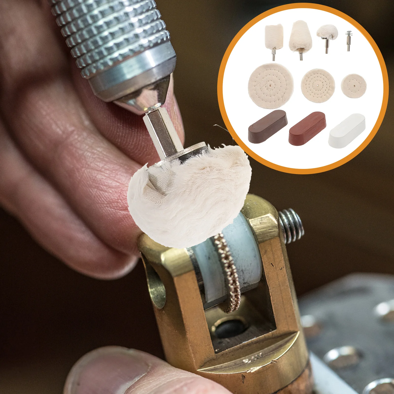 

10 Pcs Polishing Cloth Wheel Bench Buffer Polishing Compound Vertical Buffing Wheel Metal Polishing Pad