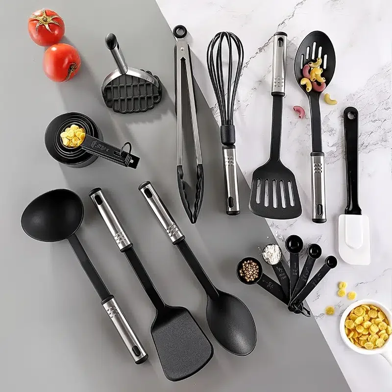 

Kitchen Utensils Set, Cooking Utensils Set, Non Stick And Heat Resistant Kitchen Gadgets, Nylon And Stainless Steel Kitchen Uten