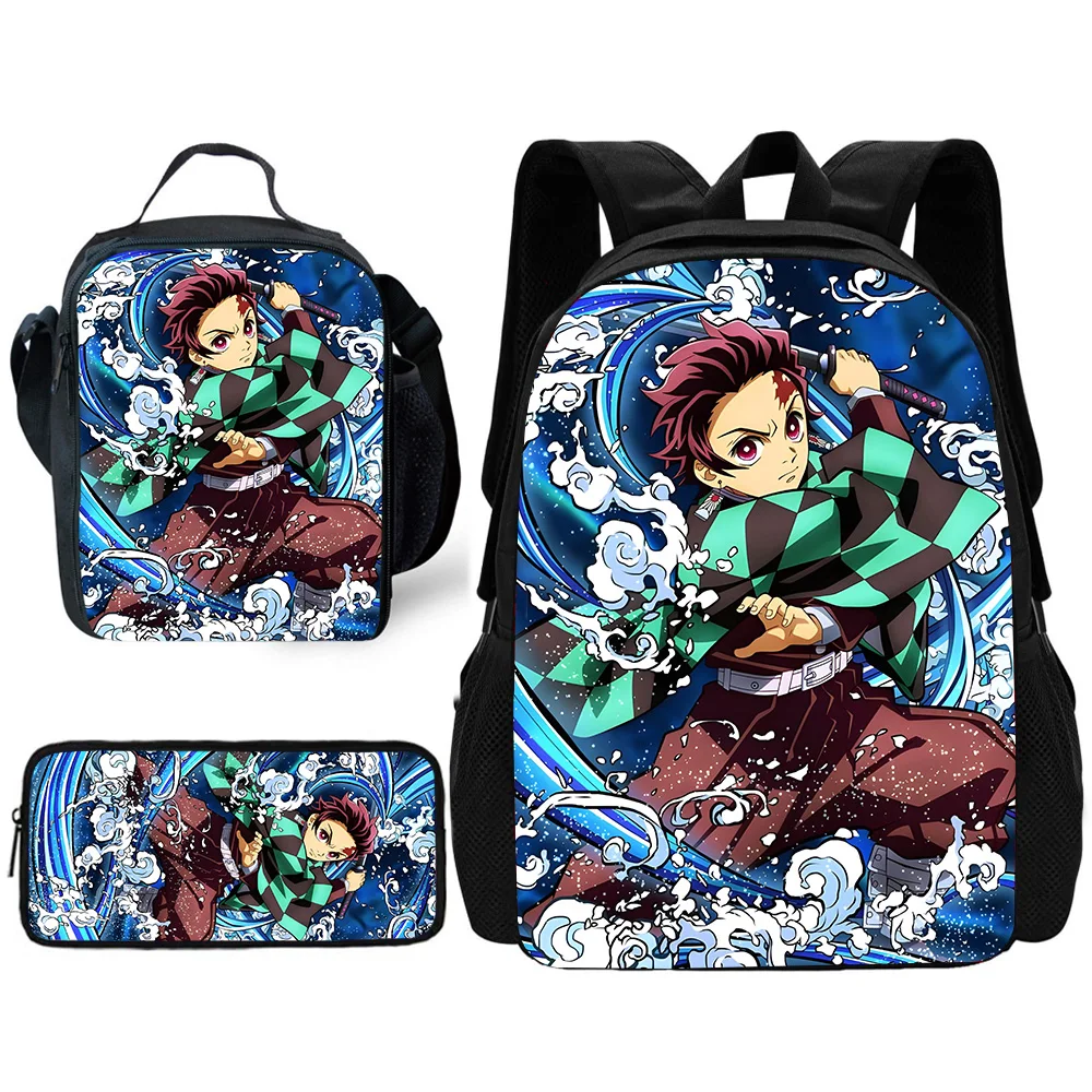 Детский школьный рюкзак в стиле аниме Убийца демонов с сумками для обеда