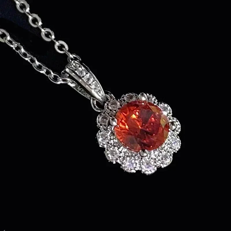 Высококачественные роскошные серьги MDL Moissanite Style Daisy Live Hot Set мандарин красный