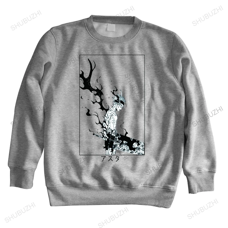 

Мужская хлопковая толстовка с капюшоном и круглым вырезом в японском стиле аниме Asta Box black clover