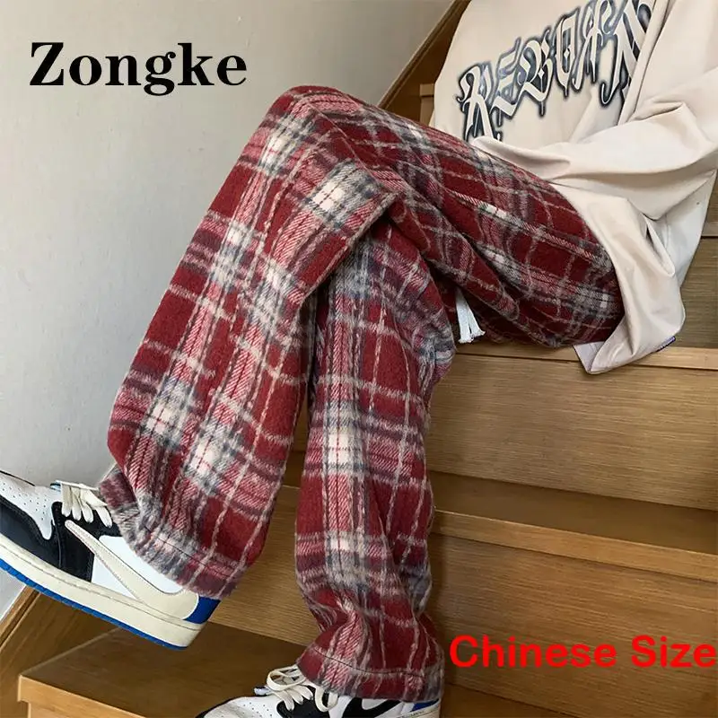 

Zongke Plaid Casual Pants Men Joggers Streetwear Pants For Man Sweatpants Chinese Size 5XL 2023 Spring New Arrivals
