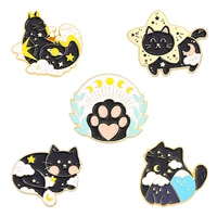 cute cat animal hard enamel pin astronaut starry sky pattern brooches pins for backpack jewelry gift for women men wholesale