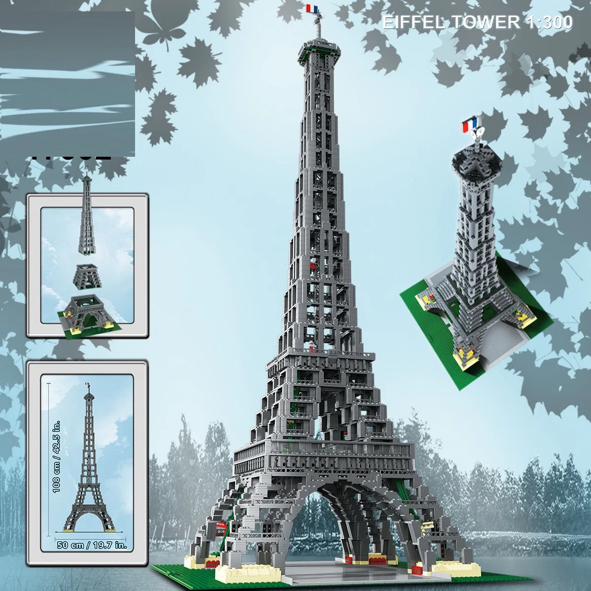 

PARIS The Eiffel Tower World famous architecture 17002 Building Blocks Bricks Compatible 10181 Children Birthday Gifts
