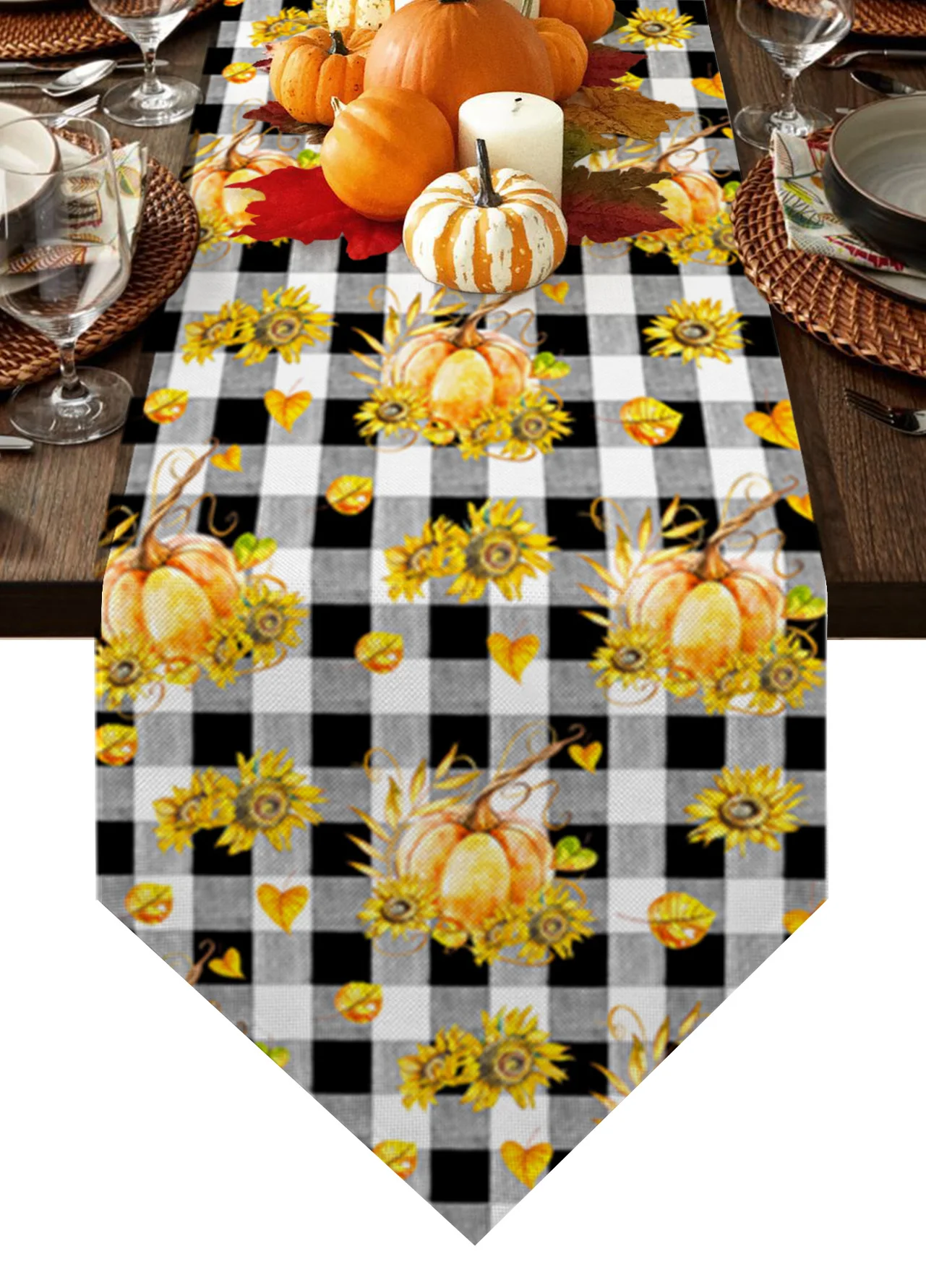 

Thanksgiving Pumpkin Table Runner Wedding Festival Table Decoration Home Decor Kitchen Table Runners Placemats