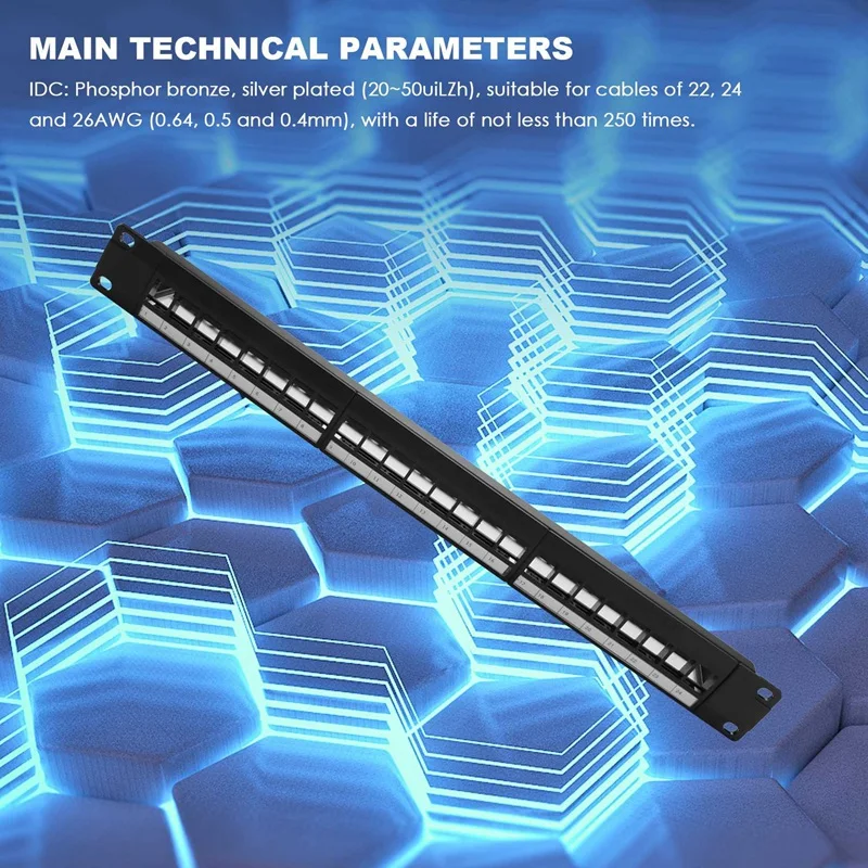 19-дюймовая стойка 1U для шкафа Проходная 24 порта патч-панель CAT6 контактный порт RJ45