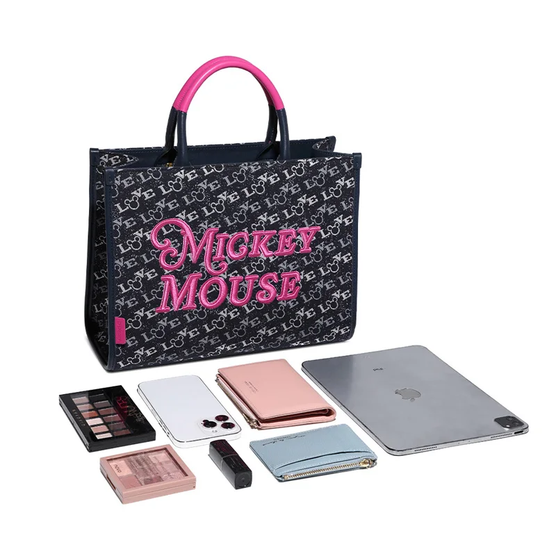 Легкая роскошная элегантная розовая сумка-тоут с Микки Маусом Disney женская