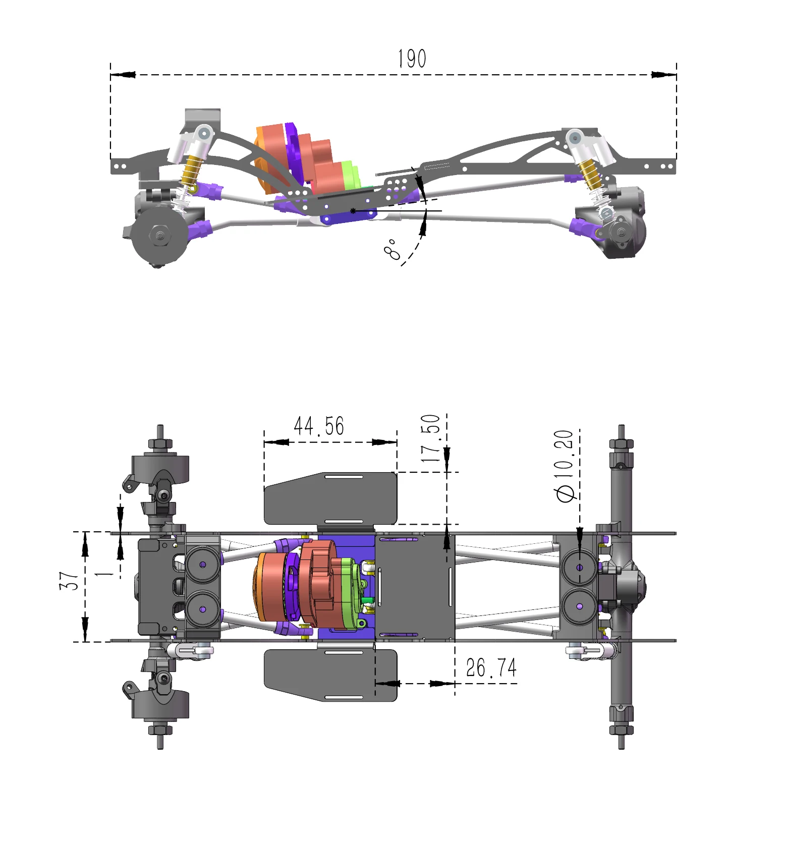 Титановая рама MEUS RACING SCX24 LCG Chassis TC4 для обновлений гусеничного радиоуправляемого автомобиля Axial SCX24 124 (art.: 3920d3ad0edcf) - 3920d3ad0edcf