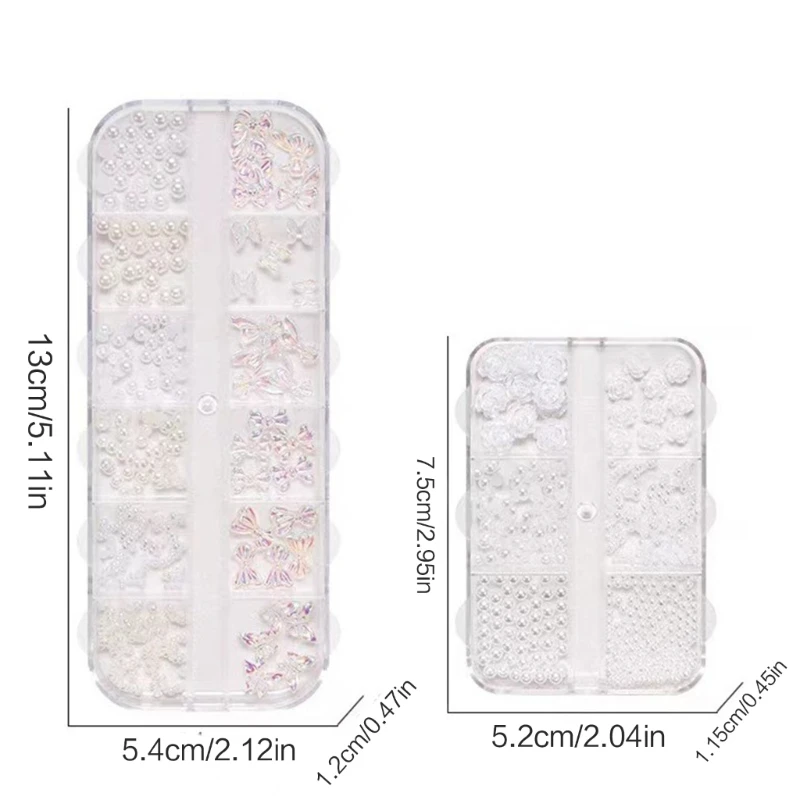 RXJC 12 сеток элегантный жемчужный 3D дизайн ногтей смоляные хрустальные стразы