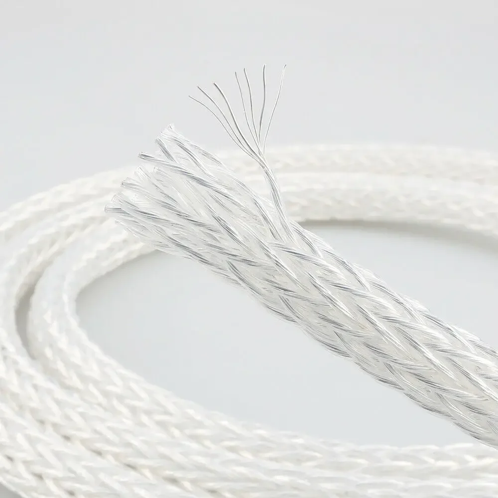 1 meter Braid 12AG High Purity Silver Plated OCC Speaker Cable 24 Strands Bulk wire