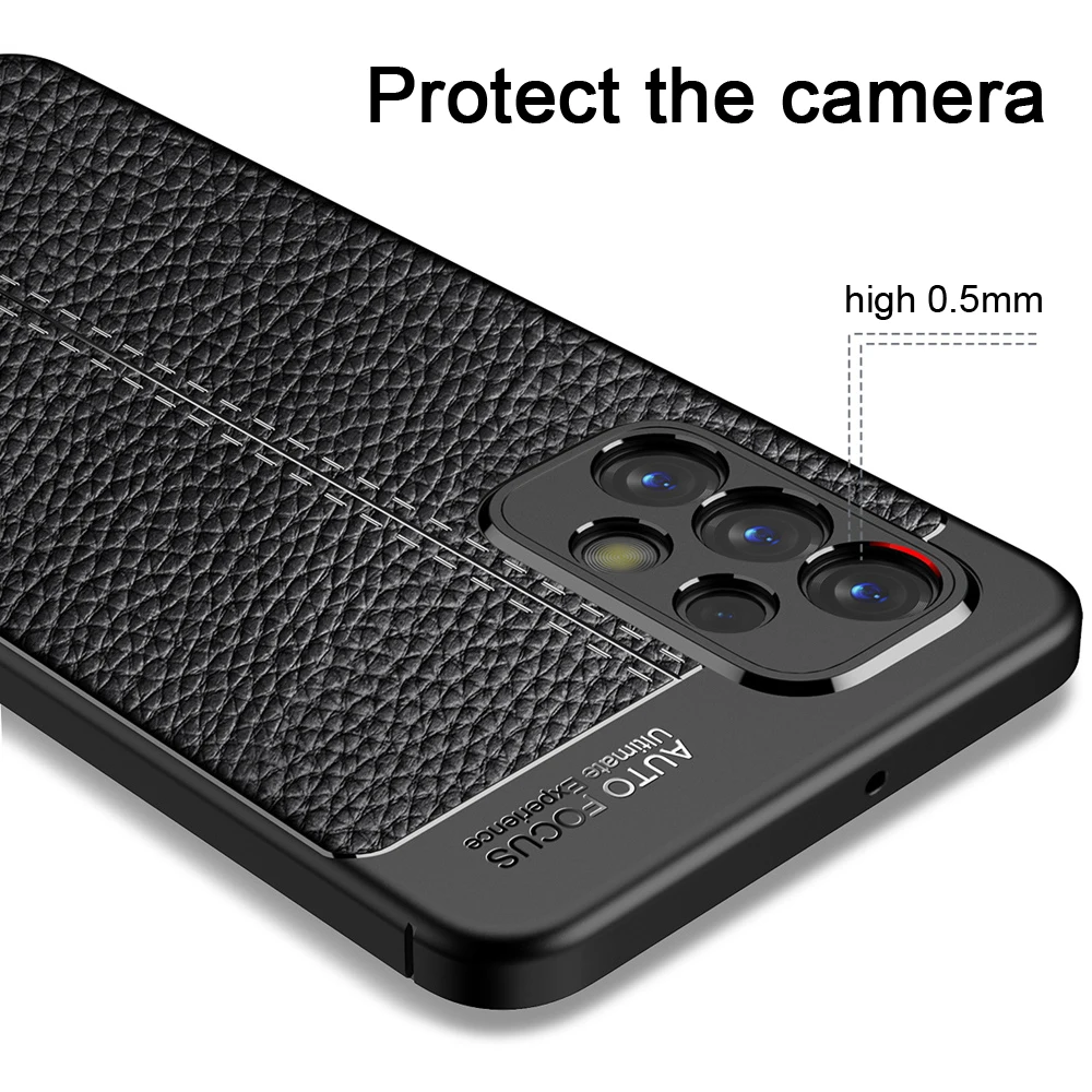 Противоударный чехол KEYSION для Samsung A23 A33 A13 5G кожаная текстура Мягкая силиконовая