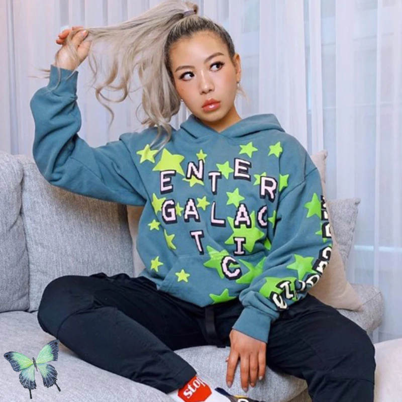 

Синяя флисовая толстовка Kanye CPFM XYZ с принтом в виде звезд