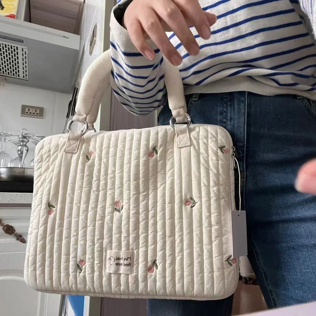 

Winter Women's Fashion Cute Computer Bags 2023 Tote Hand Bags For Laptop Women Handbag Satchel Nylon Shoulder Bag Harajuku