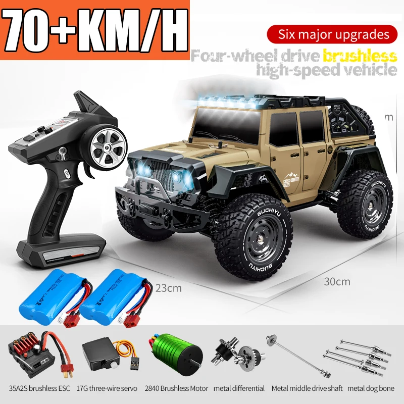 S Led Headlights Off Road 4x4 High Speed Brushless Motor Monster Truck Kids Toys Gift Boys