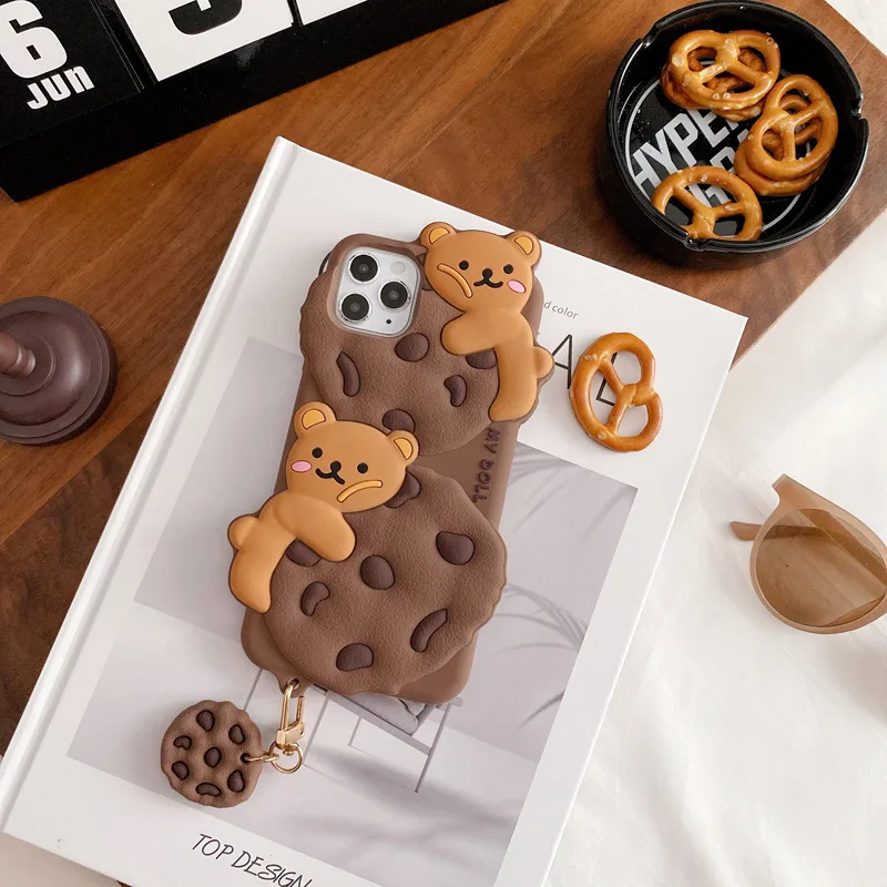 

Cute Cubs Chocolate Cookies Mobile Phone Case For Huwei Mate30 P30 40 Nova5 6 7 Pro Soft Silica Gel