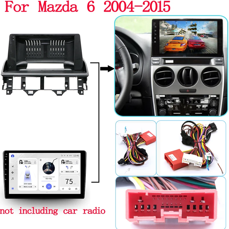 10.1inch 2din Car radio Fascia For Mazda 6 2004-2015 big screen 2 Din android Car Radio Fascia Frame with cable