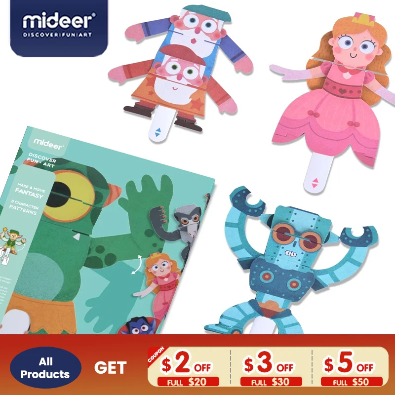 

Mideer бумажные игрушки для детей, оригами, 3D Животные, бумажная модель для рисования, «сделай сам», творчество, бумага для сращивания, обучающи...