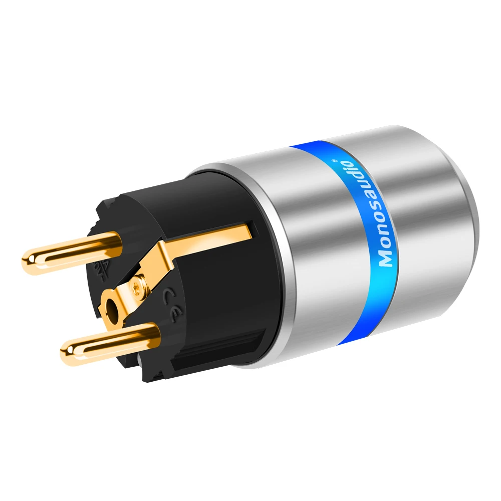 

HIFI E106G/F106G 99.99% Pure Copper 24K Gold Plated Schuko Power Plug Connector IEC Female Plug DIY Mains Power Cord Cable