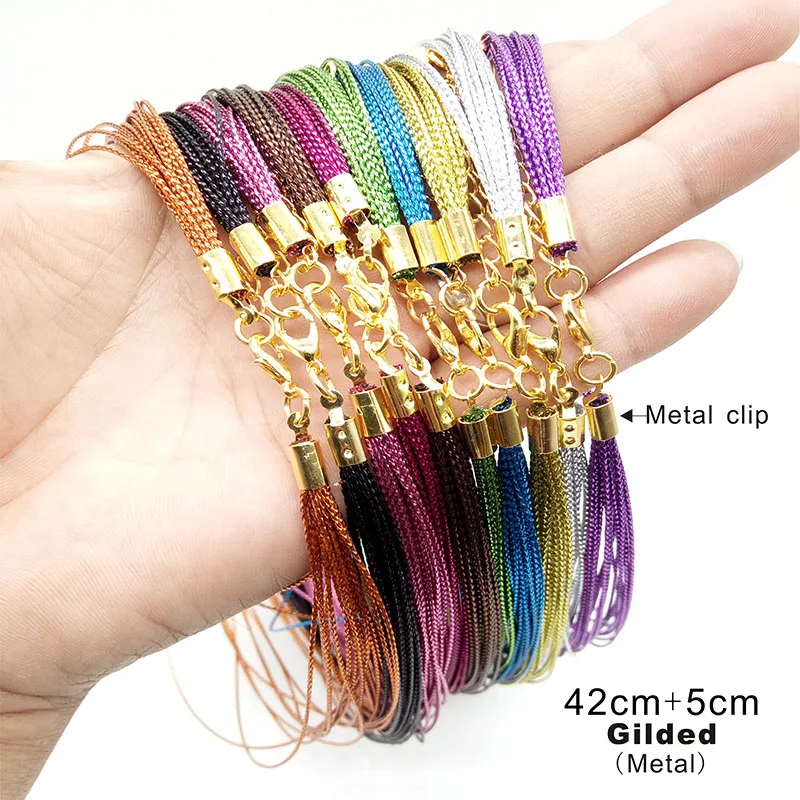 Модная блестящая Вощеная нейлоновая цепочка 3 шт./лот, ожерелье золотого цвета с застежкой-лобстером, Регулируемая Веревка «сделай сам», ожерелье, цепочка с подвеской